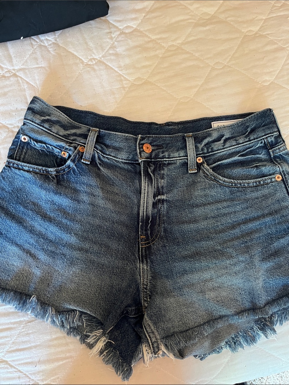 GAP Dark Blue Frayed Hem Denim Shorts